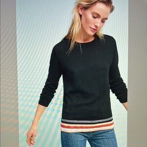 Anthropologie Striped-Hem Pullover